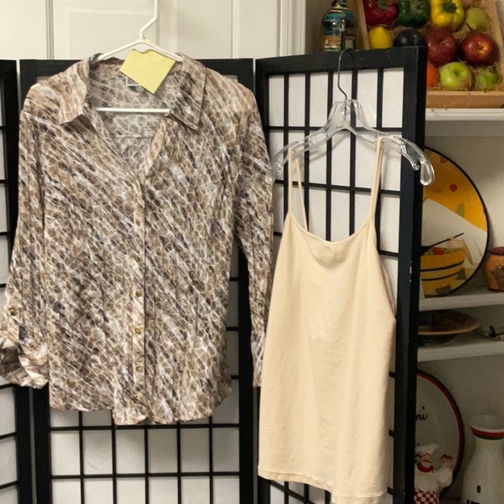 Patterned Blouse With Cami Set - image 1